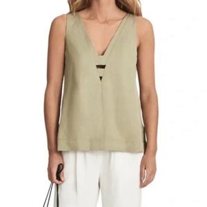 Reiss Emi Linen Blend V-Neck Top
